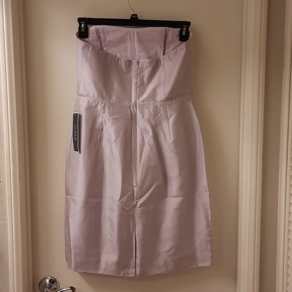 NWT, J. Crew Alexia Silk Slub Strapless Dress